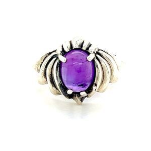 KABANA Sterling Silver Cabuchon Amethyst Ring